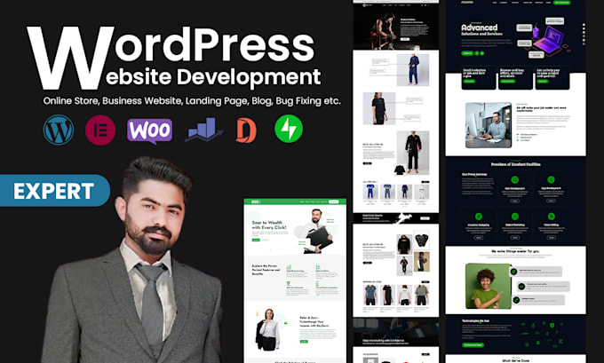 develop wordpress website, elementor, woocommerce, bug fix