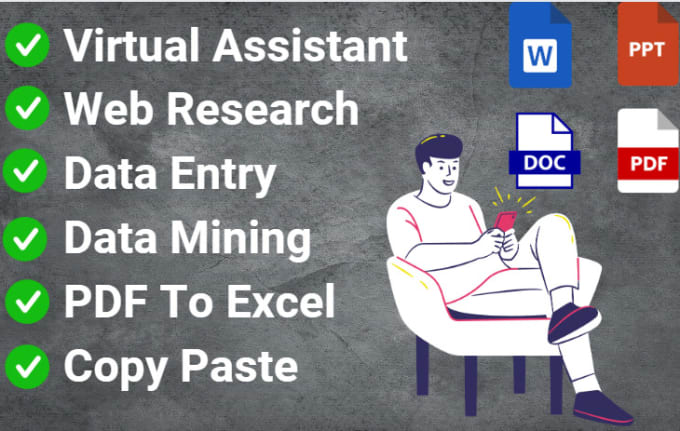 Do data entry, copy paste, web research, excel data entry, pdf to excel ...