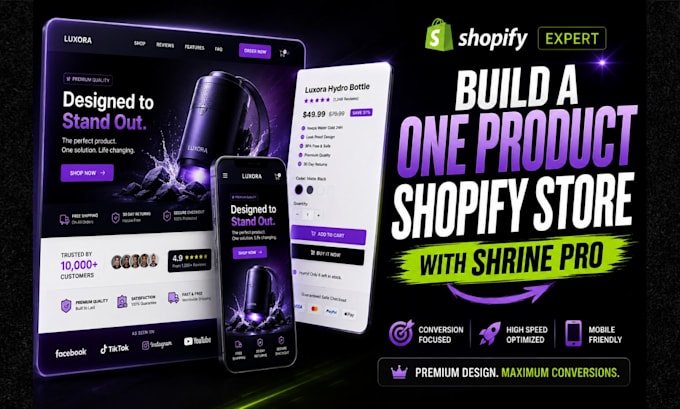 build a one product shopify store with shrine pro