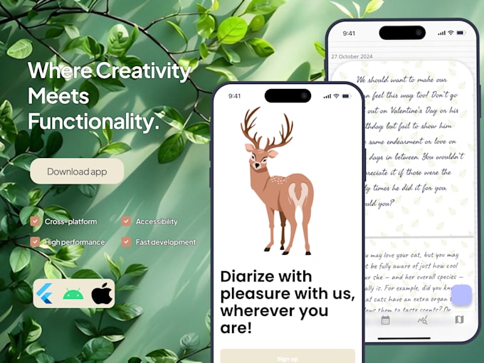 develop flutter mobile, desktop or web applications