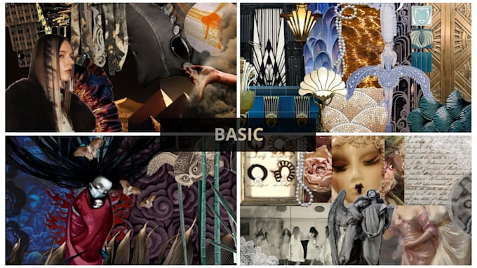 create a professional fashion moodboard