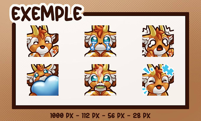 draw custom unique cute chibi emote for twitch streamer