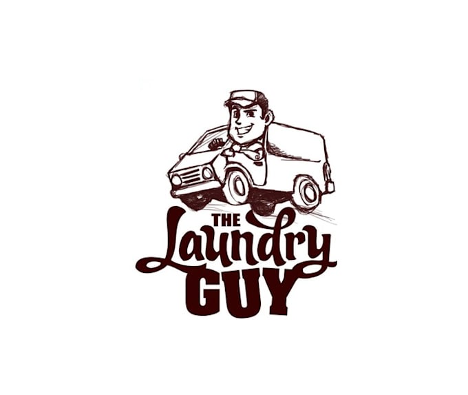 design shining wonderful laundry guy logo