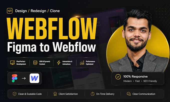 build custom webflow website, figma to webflow, landing page, webflow design
