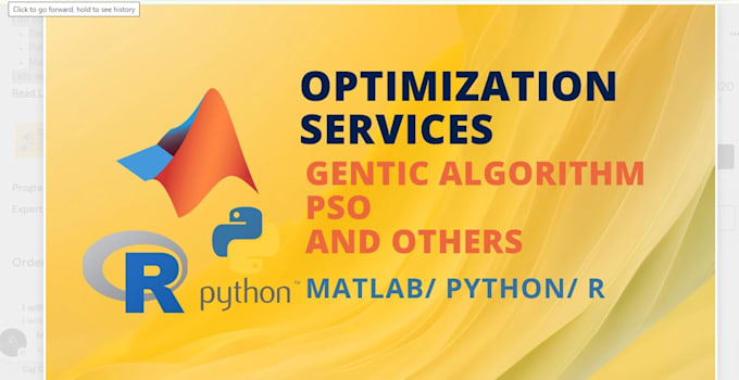 do genetic algorithm and pso with python, r, matlab assignment