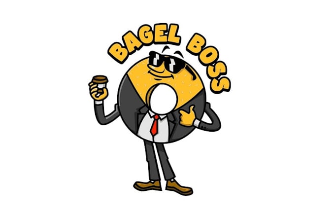design mascot bagel store logo