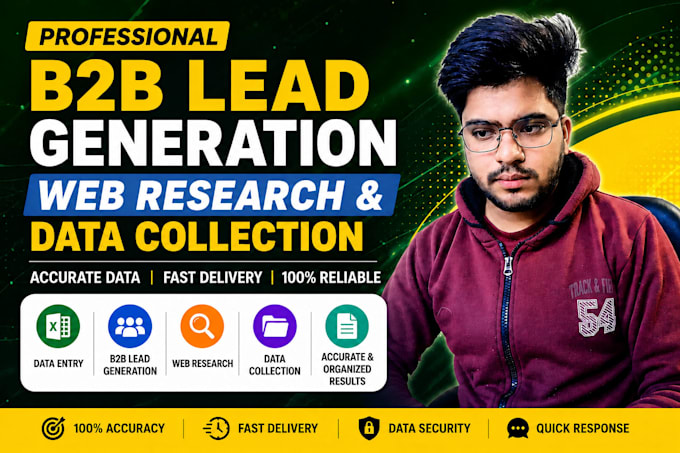 do data entry, b2b lead generation, web research and data collection