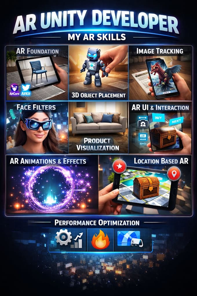 create you a ar apps, games and assignment in unity