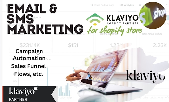 set up klaviyo or omnisend email and SMS marketing flows for shopify store