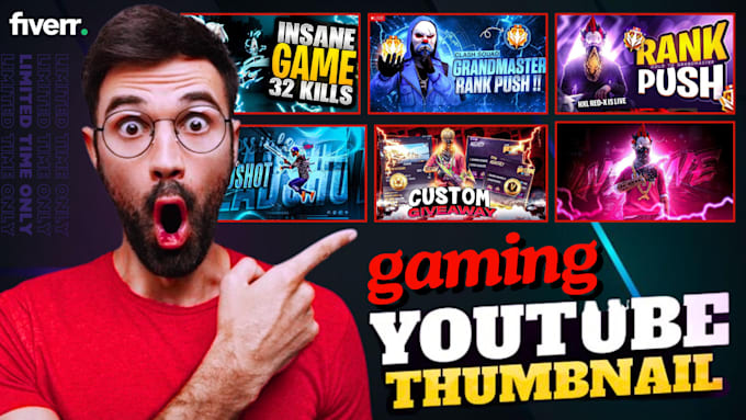 design youtube free fire thumbnail at cheap price