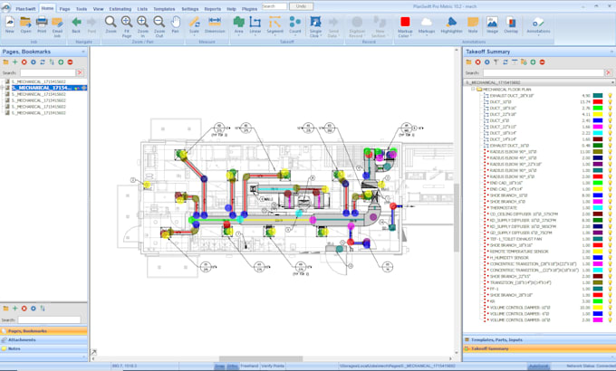 do hvac takeoff and cost estimation on planswift