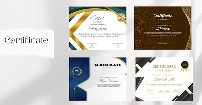 Do professional certificate design by Hsa_designer8 | Fiverr