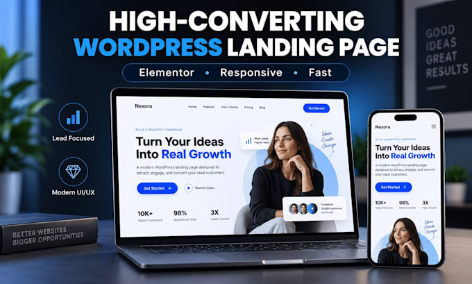 design a high converting wordpress landing page with elementor pro