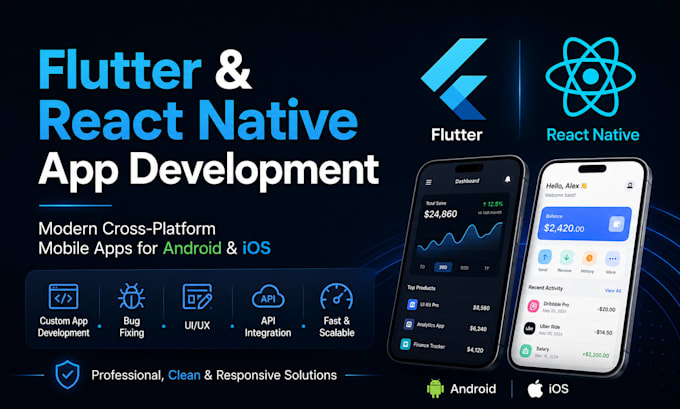 develop flutter and react native mobile apps