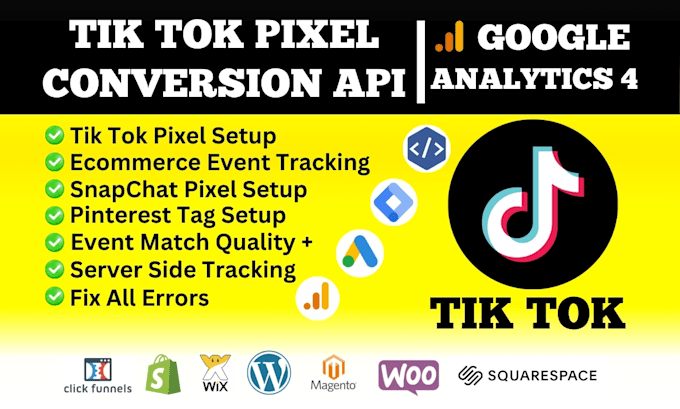fix setup tiktok pixel, snapchat, pinterest tag event conversion API via GTM