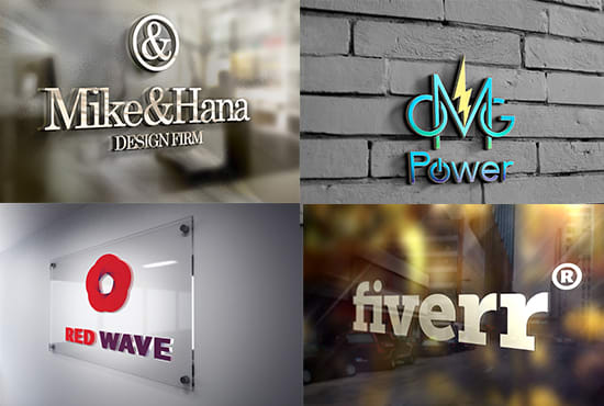 Make 20 Realistic Awesome 3d Logo Mockup By Synonym049