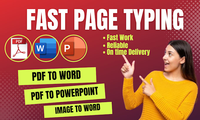 do accurate and fast page typing job for you