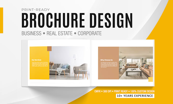 design professional print ready bifold or trifold brochure for your business