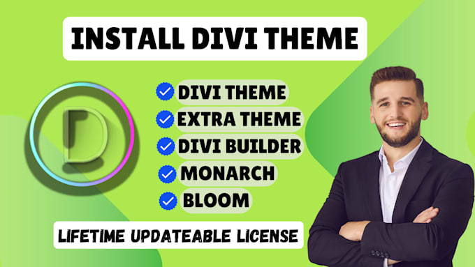 install divi theme with api key for lifetime updates