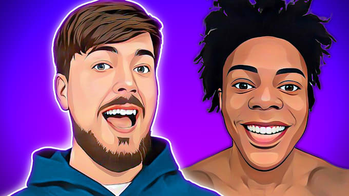 draw realistic cartoon vector portrait thumbnail like sunny v2
