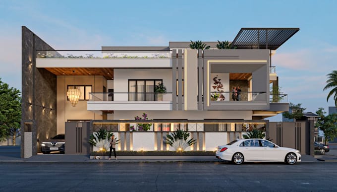 do photorealistic exterior architectural 3d rendering