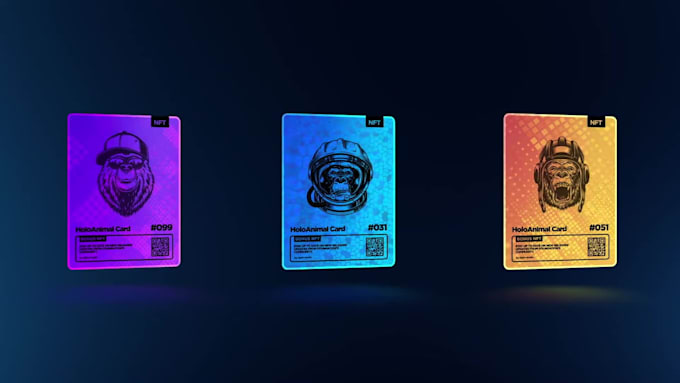 create dynamic 3d nfts, crypto, trading card animation