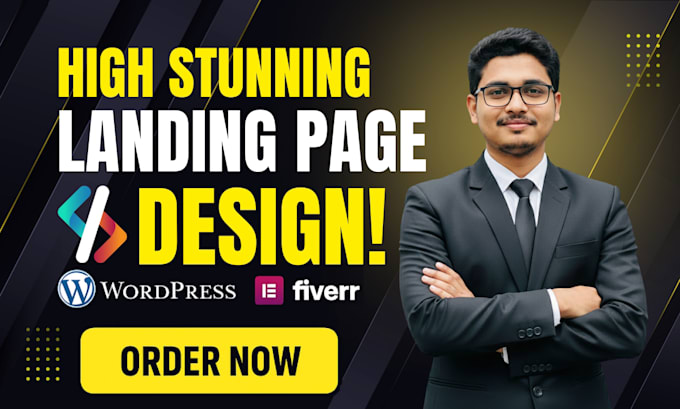 design a stunning landing page or wordpress website with elementor