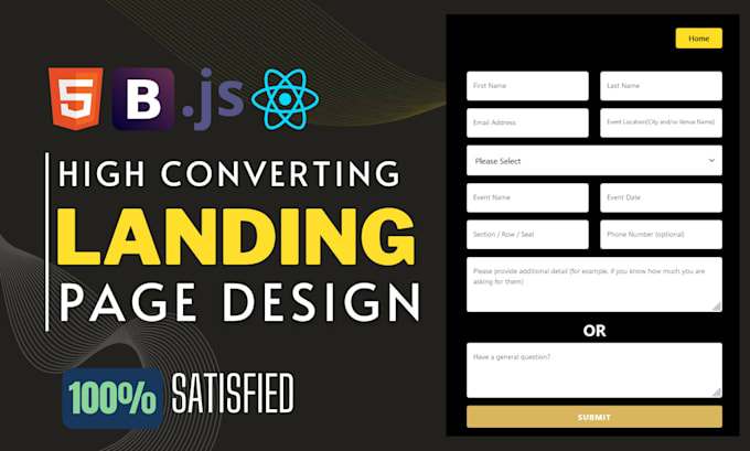 design a high converting mobile friendly HTML landing page