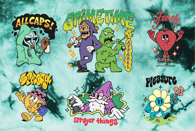 design unique vintage retro character for clothing and merch