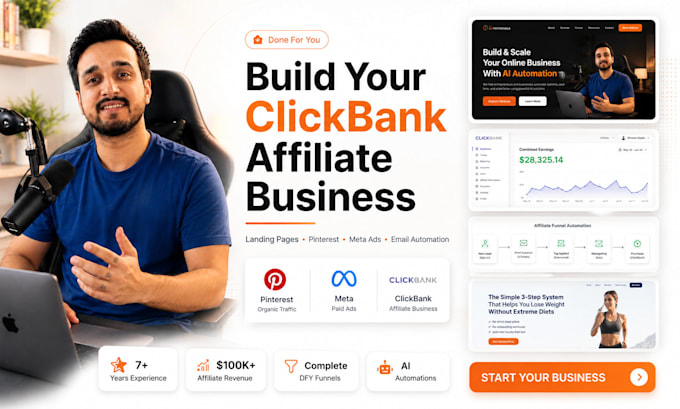 build your clickbank affiliate website, landing page and sales funnel