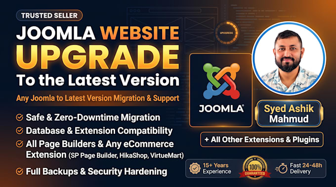 update joomla website from old version to latest version in 48h