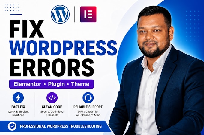fix wordpress elementor bugs, errors and website issues