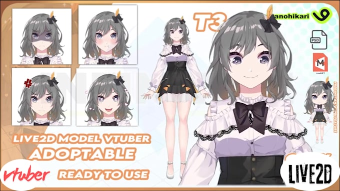 Custom 2d vtuber model live2d vtuber rigging vtuber commission for you