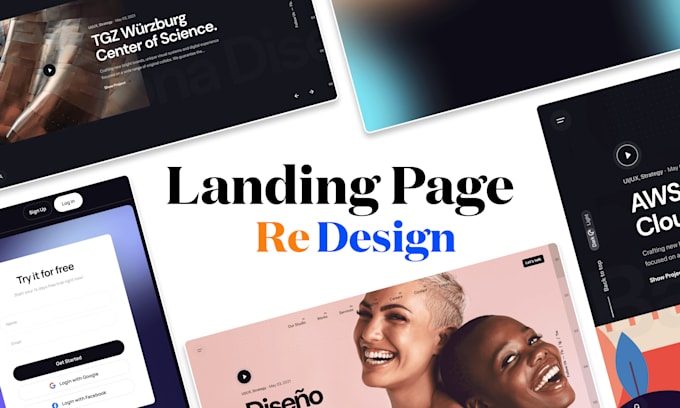 create landing page redesign with figma