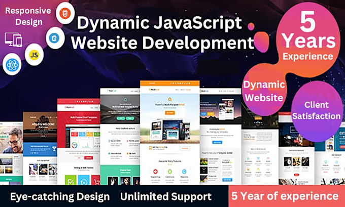 Build javascript website or website development html css javascript by ...