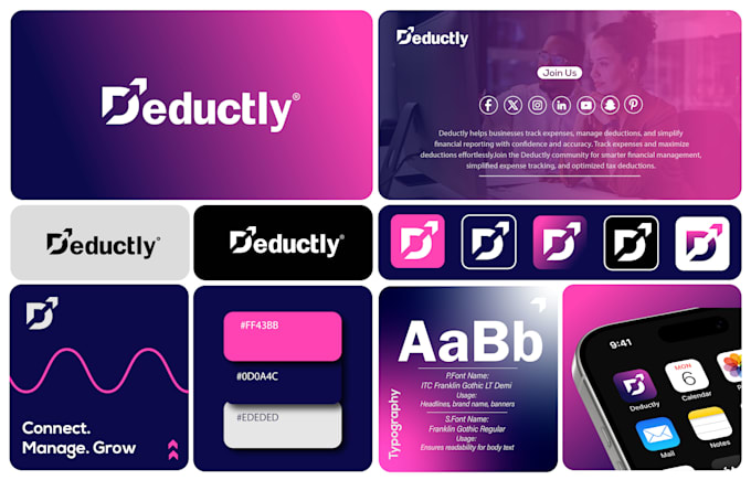 design business logo, corporate brand identity, brand style guideline, brand kit