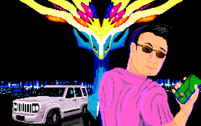 draw you as a pokemon trainer and your team in pixel art