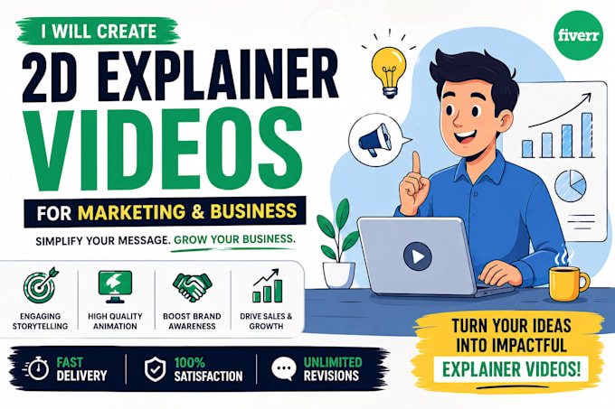 create an amazing 2d animated explainer video or infographic video