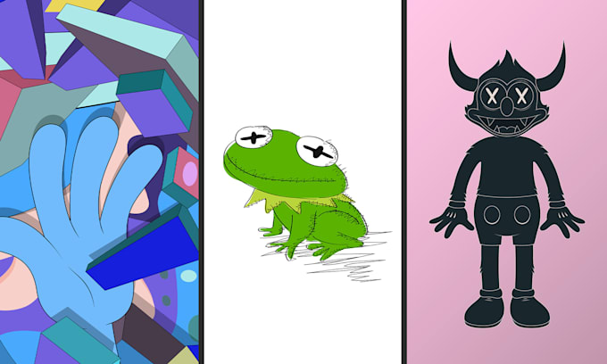 make an illustration with kaws style