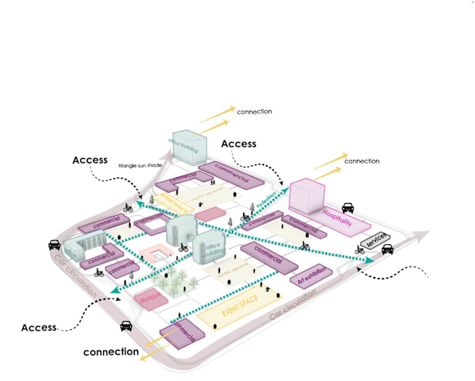 create urban and architectural diagram site analysis,axonometrics