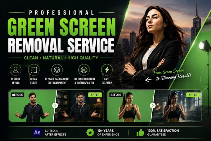 remove green screen under 24 hours