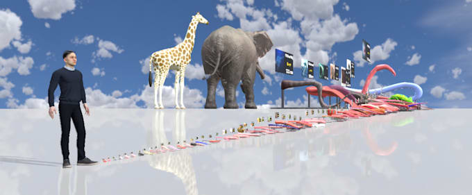 create any 3d size comparison video