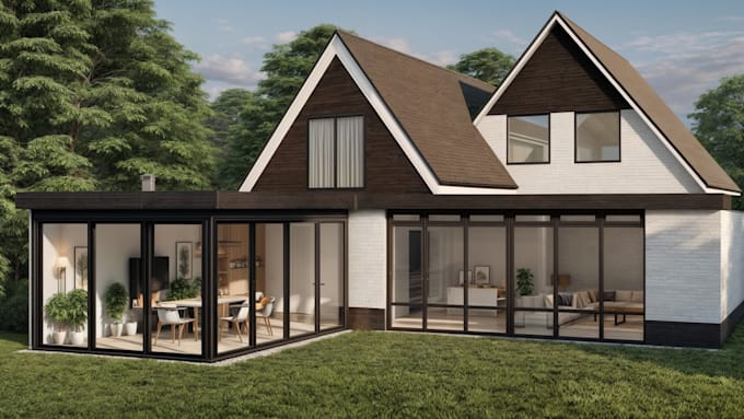 do 3d modeling and realistic rendering, sketchup, enscape