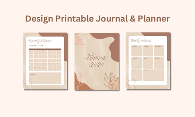 design journal and planner cover and interior pages for kdp