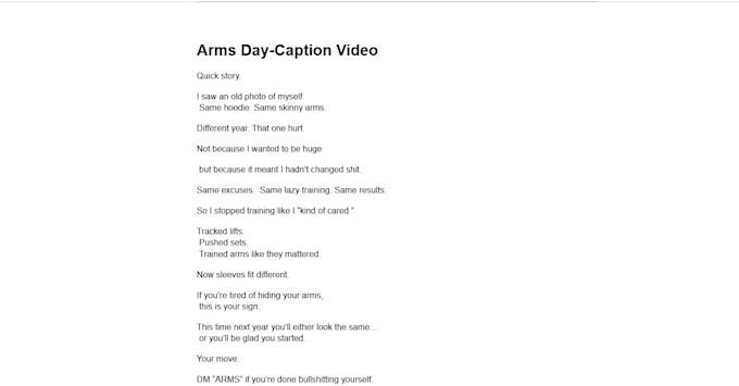 write copywriting copy based for fitness
