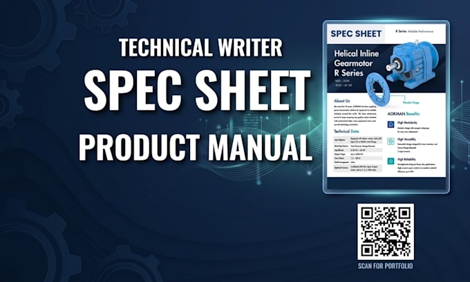 create and design your spec sheet and product manual