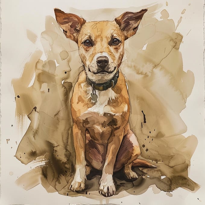 draw watercolor pet portrait