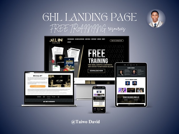 make gohighlevel landing page, ghl website design, go high level sales funnel