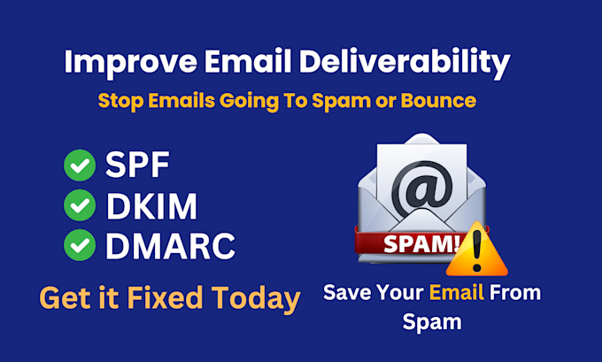 setup or fix spf, dkim, dmarc for reduce spam and better inbox delivery