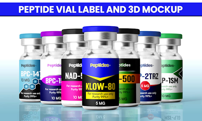 do product label design, vial label design, peptide vial label